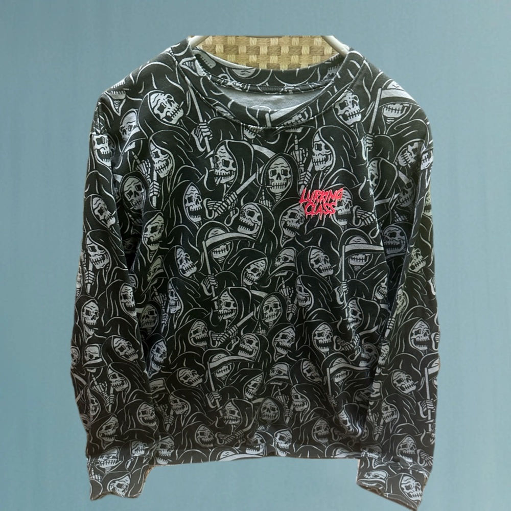 LURKING CLASS BY SKETCHY TANK Black and White Graphic Men's Shirt S